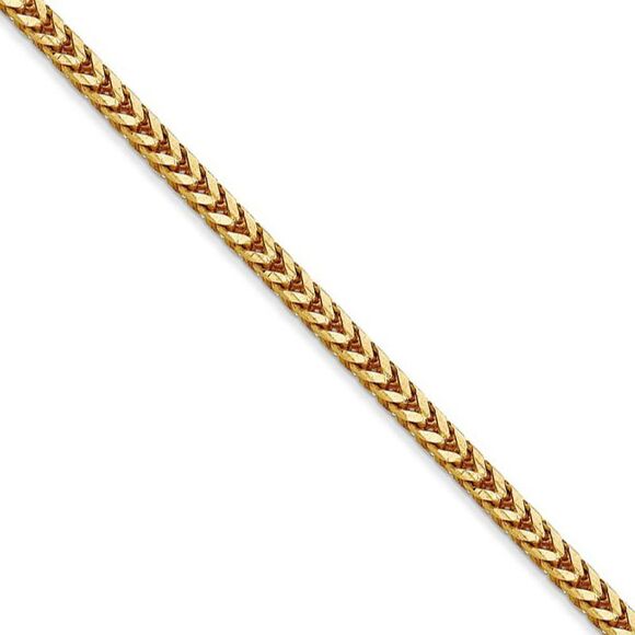 2.5mm, 14k Yellow Gold, Solid Franco Chain Necklace, 22 Inch - Picture 1 of 7